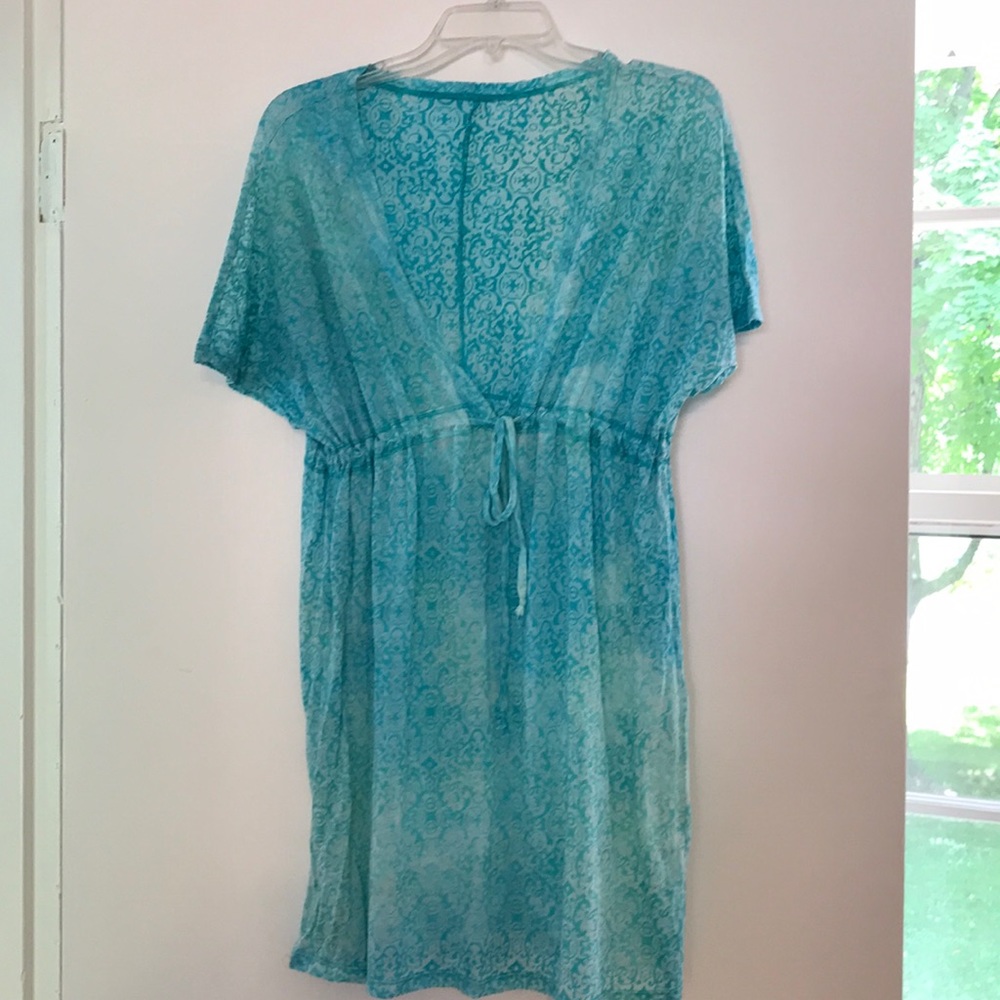 Turquoise bathing suit coverup
